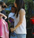 Sandra Bullock arrived at a private residence in Los Angeles, California on August 29, 2011 with her adorable son Louis.