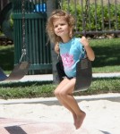 Cash Warren, at Coldwater Park in Beverly Hills with his adorable daughter Honor on August 20th, 2011.