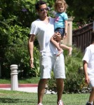 Cash Warren, at Coldwater Park in Beverly Hills with his adorable daughter Honor on August 20th, 2011.
