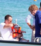elton John, David Furnish and Baby Zachary in Saint Tropez