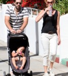 Katherine Heigl joined her husband singer Josh Kelley on a stroll with their daughter Naleigh