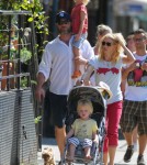 Naomi Watts and Liev Schreiber with their children Alexander and Samue