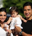 Mario Lopez leaves a private party with girlfriend Courtney Mazza and baby Gia Francesca Lopez.