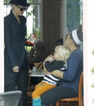 Gwen Stefani takes her son Zuma Nesta Rock and his nanny for a snack in Primrose Hill.