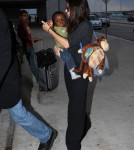 Sandra Bullock with baby Louis at Austin Texas Airport