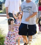 Adam Sandler out with his Matching Daughters Sadie and Sunny