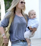 Actress Ali Larter and her baby boy Theodore MacArthur headed out for a day in Beverly Hills, Ca on September 21, 2011.