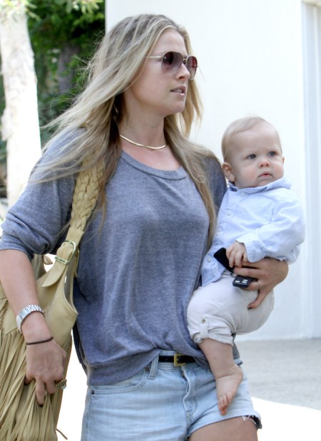 Actress Ali Larter and her baby boy Theodore MacArthur headed out for a day in Beverly Hills, Ca on September 21, 2011.