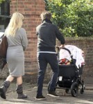 Kate Hudson and Matt Bellamy take baby Bingham Hawn Bellamy for a stroll in North London