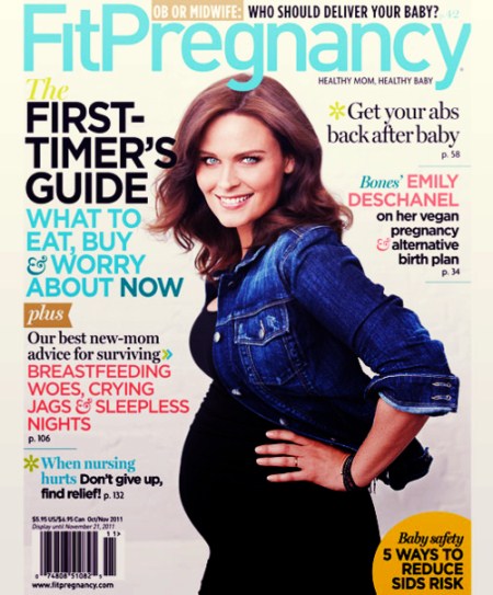 Emily Deschanel covers FitPregnancy Magazine
