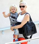 Singer Gwen Stefani and son Zuma out on her wedding anniversary in Studio City, CA.