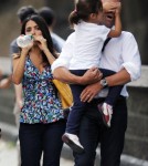 Salma Hayek enjoyed a stroll with her daughter Valentina Pinault her nanny and a friend on September 9, 2011