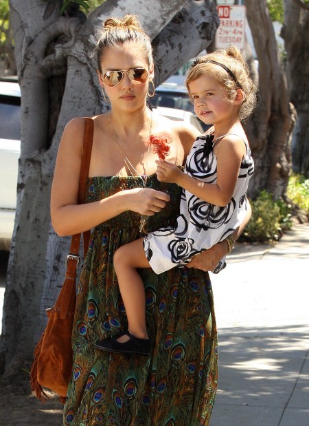 Jessica Alba and her husband Cash Warren with daughter Honor