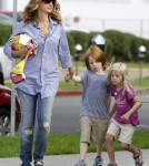 Julia Roberts spends a fun filled afternoon with daughter Hazel and son Henry Moder in Los Angeles, CA