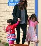 Adam Sandler spends the afternoon with his kids Sadie and Sunny Sandler on September 17, 2011