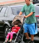 Adam Sandler spends the afternoon with his kids Sadie and Sunny Sandler on September 17, 2011