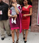 Tia Mowry at the Wendy Williams show with baby Cree Hardrict in NYC, NY on September 27, 2011.