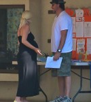 Pregnant Tori Spelling looks about to pop as she goes out with husband Dean McDermott in Los Angeles, CA on September 27, 2011