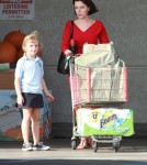 Debi Mazar takes her little girls, Evelina and Giulia Corcos, out for a grocery shopping trip in Los Angeles, California on October 19, 2011.