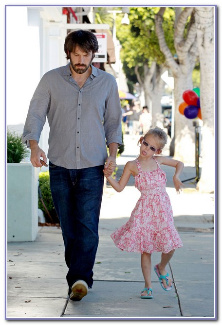 Ben Affleck walks hand in hand with his adorable daughter Violet, who stuck her tongue out at photographers, as the pair spend some father daughter time together