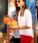 Supermodel Alessandra Ambrosio spends the day with her family at Mr. Bones Pumpkin Patch