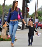 Alessandra Ambrosio Picking Up Her Daughter From School