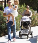 Jessica Alba and her husband Cash Warren arrived at the park in Los Angeles, California on October 9, 2011 with daughters Honor and Haven Garner.