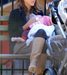 Jessica Alba At A Playground in The West Village With Haven and Honor