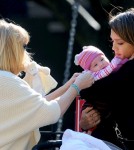 Jessica Alba At A Playground in The West Village With Haven and Honor