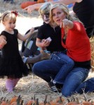 Allison Sweeney takes family to pumpkin patch for the day in Los Angles, Ca on October 8, 2011