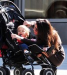Bethenny Frankel explores NYC, NY on October 18, 2011 with her daughter, little Bryn Hoppy!