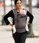 Jennifer Connelly goes out for a walk with baby Agnes Bettany in NYC, NY on October 13, 2011.