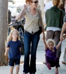 Marcia Cross spends time with her family, including husband Tom Mahoney and twin daughters Eden and Savannah in Santa Monica