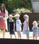Jennifer Garner took her two girls, Violet and Seraphina, to the Getty museum with a friend in Los Angeles, California on October 9th, 2011.