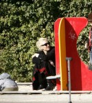 Gwen Stefani enjoys a day in the park playing on the swings with her two sons Kingston and Zuma