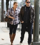 Hilary Duff and her husband Mike Comrie stopped by a vet hospital in Los Angeles, California on October 24, 2011. After dropping their dog off they headed to a local eatery for lunch together.