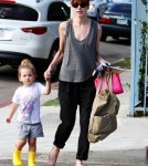 Michelle Monaghan picks her daughter Willow White up from school in Los Angeles, CA on October 3, 2011