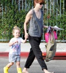 Michelle Monaghan picks her daughter Willow White up from school in Los Angeles, CA on October 3, 2011