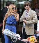 rachel Zoe in town for Paris Fashion Week with hubby Rodger Berman and super cute baby boy Skyler in Paris, France on October 1st, 2011.