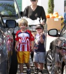 Sharon Stone stopped by Bristol Farms to do some shopping with her boys Laird and Quinn Stone in Los Angeles, California on October 10, 2011.