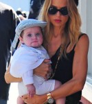 Rachel Zoe and her husband Rodger Berman take their baby son Skylar to the Brentwood Country Mart.