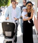 Rachel Zoe and her husband Rodger Berman take their baby son Skylar to the Brentwood Country Mart.