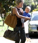 Ali Larter was spotted leaving her home with son Theodore to head to a 'mommy and me' class in Brentwood, California on November 2nd, 2011.