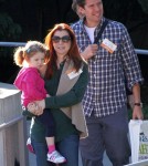 Alyson Hannigan enjoyed at day at The Skirball Cultural Center with her husband Alexis Denisof, their young daughter Satyana and her grandparents on November 22, 2011 in Los Angeles, California.