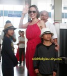 Angelina Jolie and her Children flying out of Vietnam's Con Dao airport, Nov 16