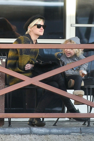 Ashlee Simpson spends time with her son Bronx at a carwash in Los Angeles.
