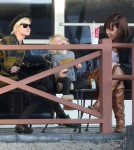 Ashlee Simpson spends time with her son Bronx at a carwash in Los Angeles.