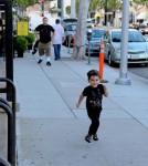 Jack Black's young son Samuel Jason "Sammy" Black tries to run away from daddy in Beverly Hills