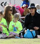 Charlie Sheen and Denise Richards at the soccer fields in Calabasas, California on November 19, 2011 to watch their eldest daughter Sam play in her soccer game.