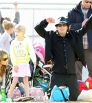 Charlie Sheen and Denise Richards at the soccer fields in Calabasas, California on November 19, 2011 to watch their eldest daughter Sam play in her soccer game.